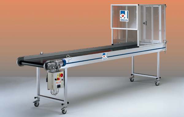 Flat conveyor for removal robot